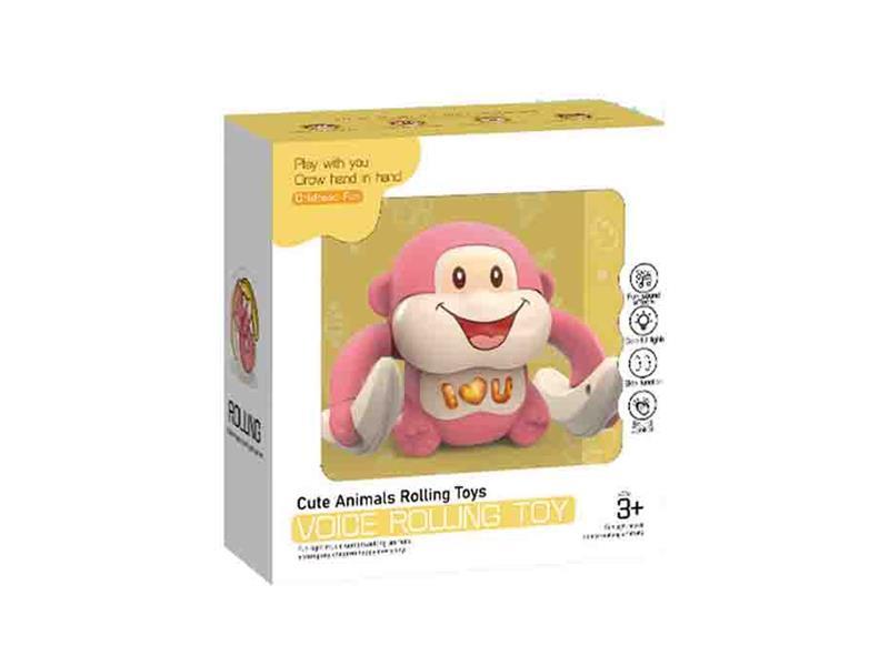 VOICE CONTROLLED ELECTRIC LIGHTING MUSIC ROLLING MONKEY (PINK)